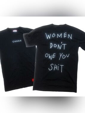 New chnge women dont owe you shit t shirt jersey Cotton Tee  black red adult XS